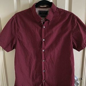 Men’s Short Sleeve Button Down Polka Dot Shirt
